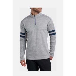 Kuhl Gray and Navy Zip Up Sweater